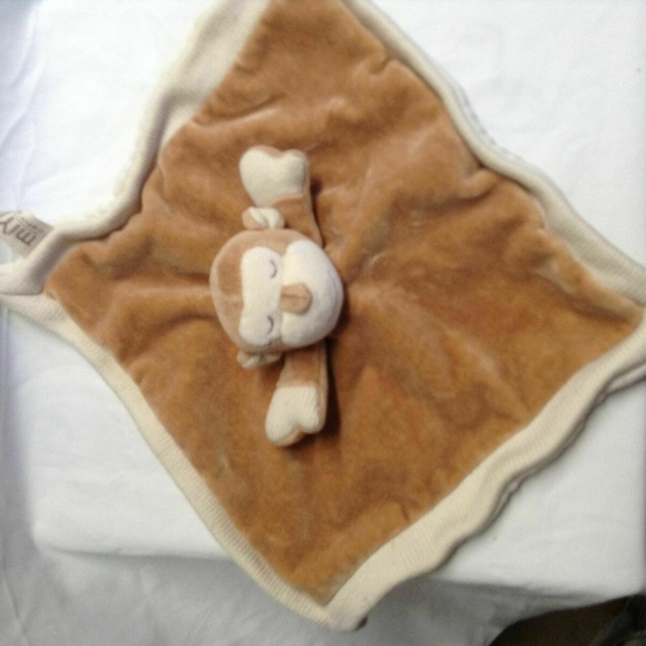 Miyim Simply Organic Tan Brown Monkey Chimp Security Lovely Blanket Blankie - Picture 2 of 2